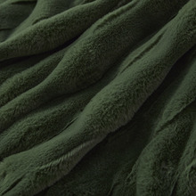Basketweave Faux Fur Heated Throw